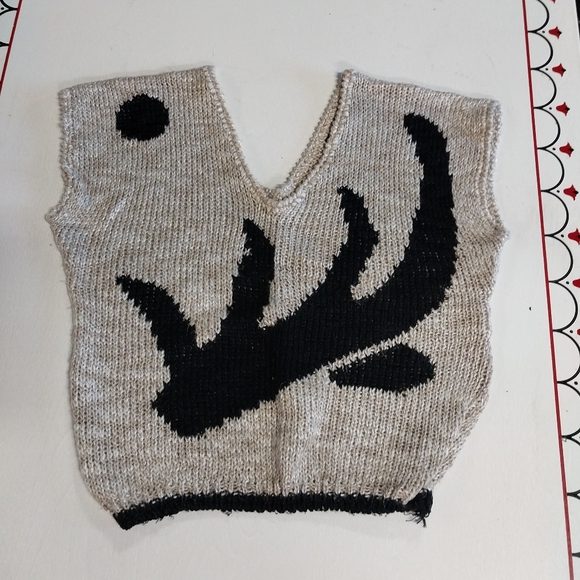 Vtg Castle Square Black and Tan Women's Sweater Vest - Picture 1 of 3